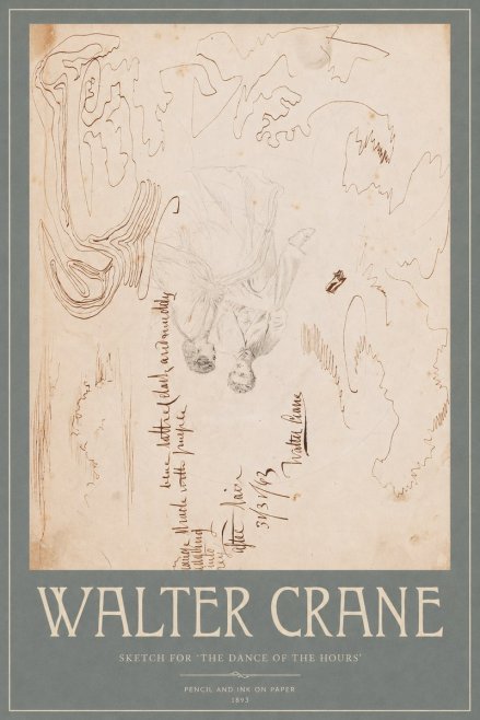 Walter Crane Sketch for 'the Dance of the Hours' No2 - Póster
