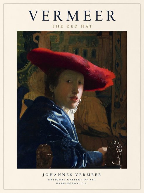 Vermeer The Red Hat No1 - Póster