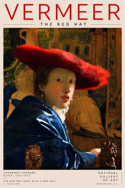 Vermeer The Red Hat No2 - Póster
