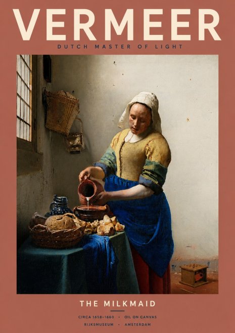 Vermeer The Milkmaid No4 - Póster