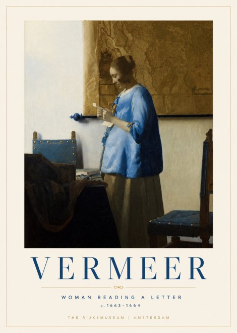Vermeer Woman Reading a Letter No1 - Póster