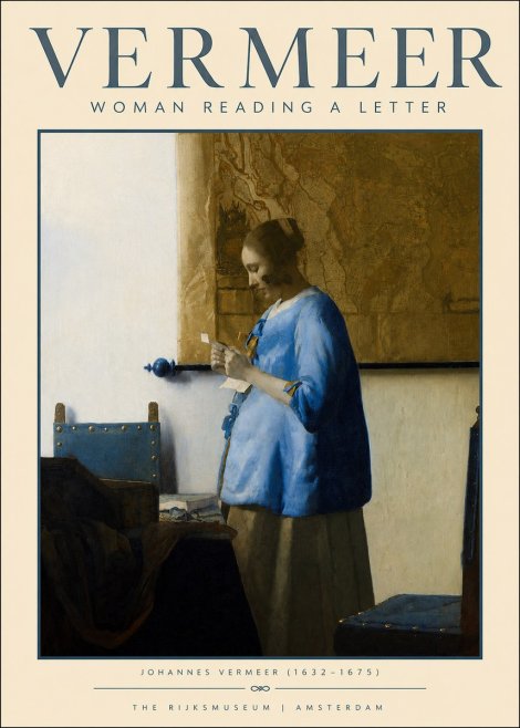 Vermeer Woman Reading a Letter No2 - Póster