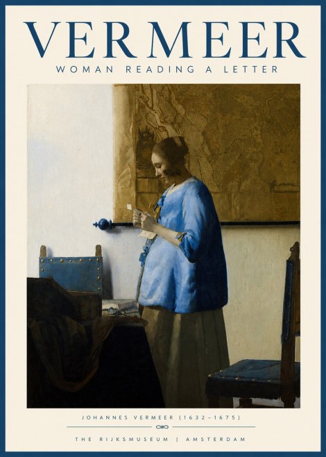 Vermeer Woman Reading a Letter No3 - Póster