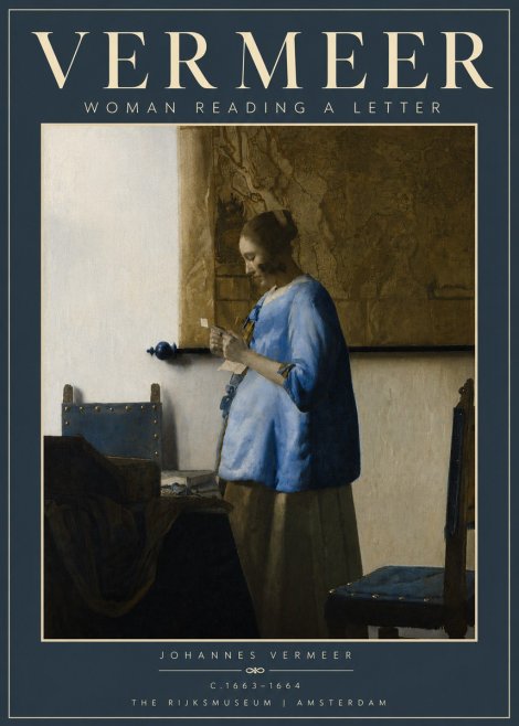Vermeer Woman Reading a Letter No4 - Póster