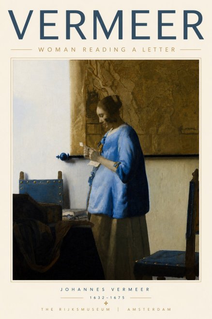Vermeer Woman Reading a Letter No5 - Póster