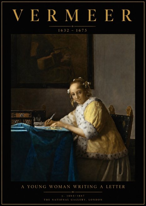 Vermeer A Young Woman Writing a Letter No4 - Póster