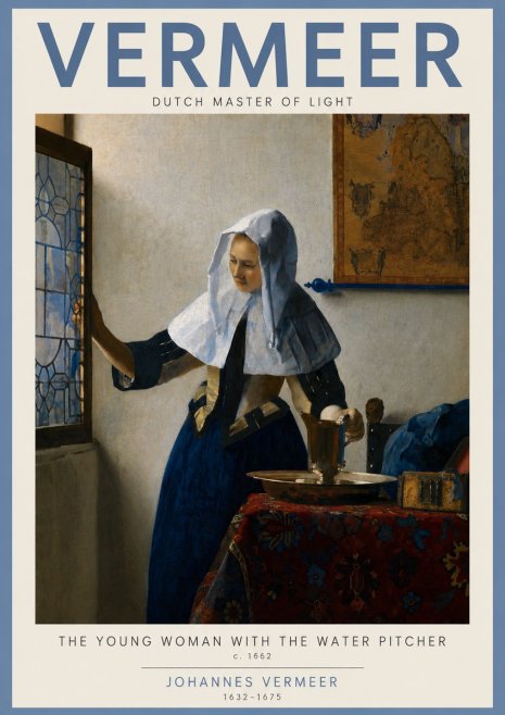 Vermeer The Young Woman with the Water Pitcher No3 - Póster