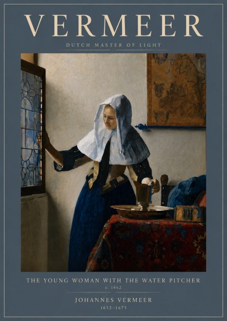 Vermeer The Young Woman with the Water Pitcher No5 - Póster
