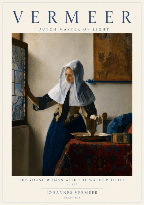 Vermeer The Young Woman with the Water Pitcher No6 - Póster