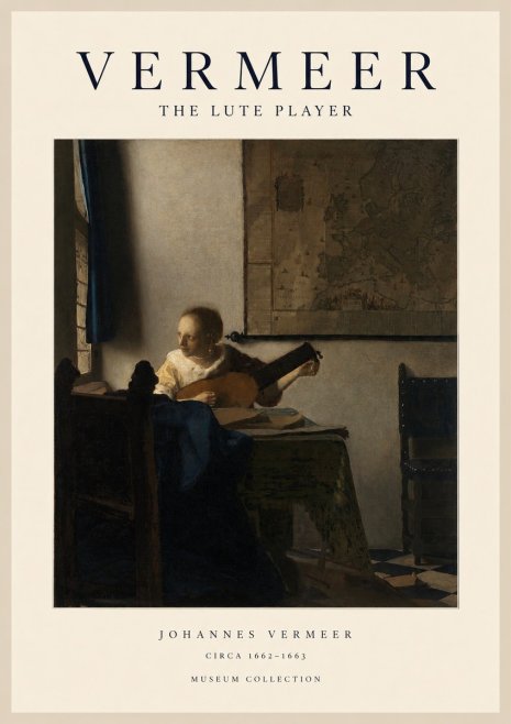 Vermeer The Lute Player No1 - Póster