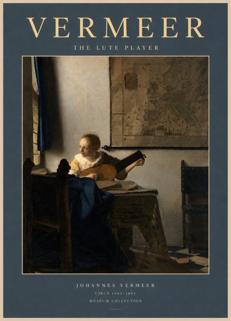 Vermeer The Lute Player No2 - Póster