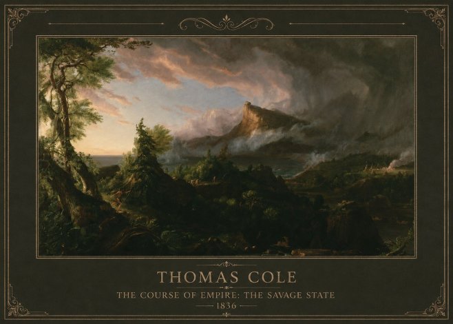 Thomas Cole The Course of Empire: the Savage State I No1 - Póster
