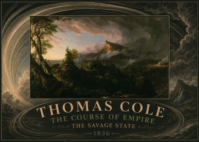 Thomas Cole The Course of Empire: the Savage State I No4 - Póster