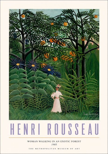 Rousseau Woman Walking in an Exotic Forest No3 - Póster