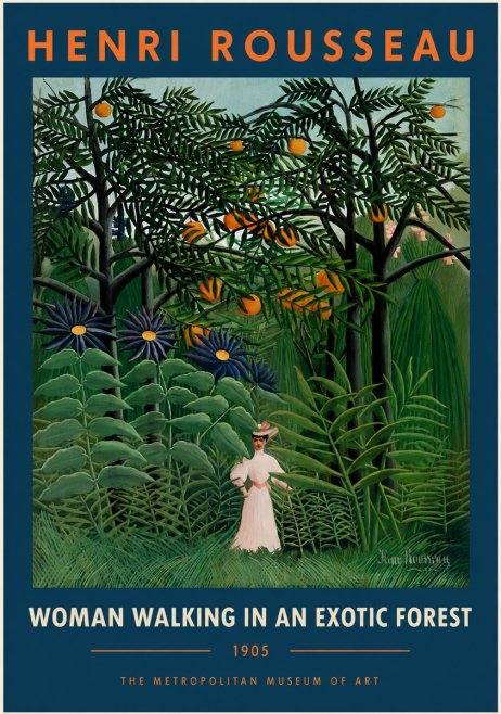Rousseau Woman Walking in an Exotic Forest No5 - Póster