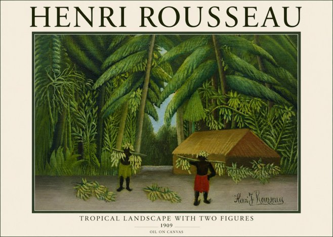 Rousseau Tropical Landscape with Two Figures No3 - Póster