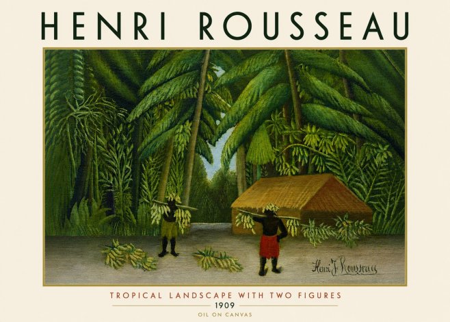 Rousseau Tropical Landscape with Two Figures No4 - Póster