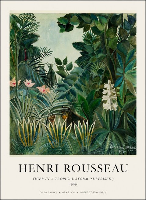 Rousseau Tiger in a Tropical Storm (Surprised!) No1 - Póster
