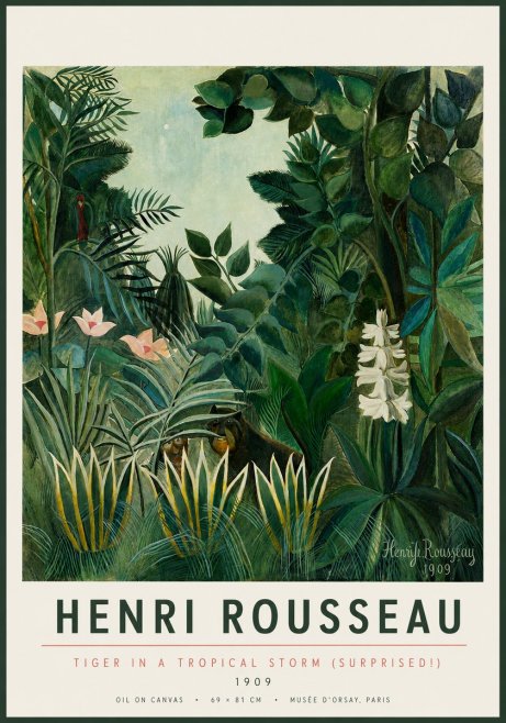 Rousseau Tiger in a Tropical Storm (Surprised!) No3 - Póster
