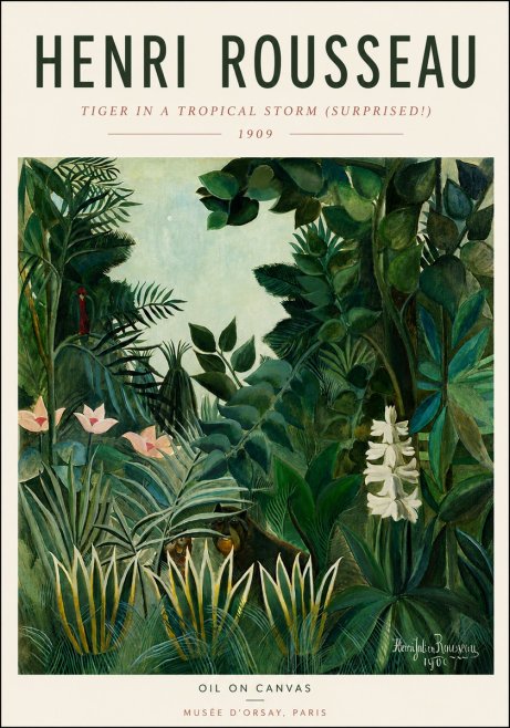 Rousseau Tiger in a Tropical Storm (Surprised!) No4 - Póster