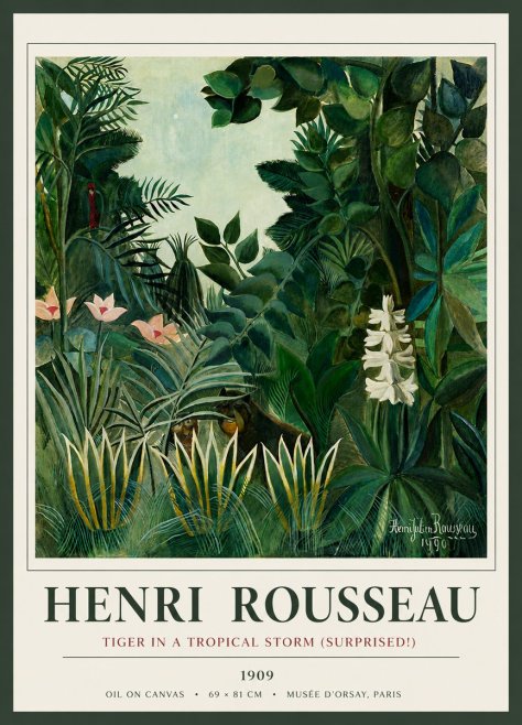 Rousseau Tiger in a Tropical Storm (Surprised!) No5 - Póster