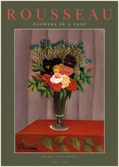 Rousseau Flowers in a Vase No2 - Póster
