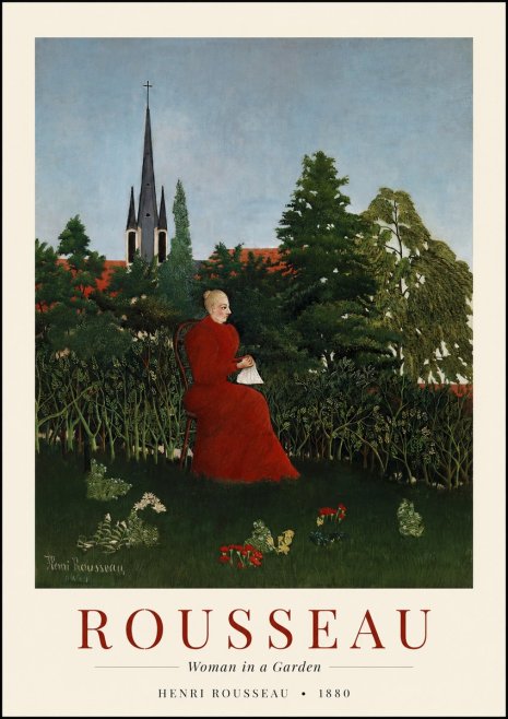 Rousseau Woman in a Garden No1 - Póster