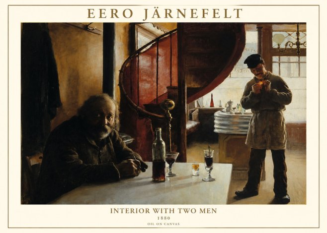 Eero Järnefelt Interior with Two Men No1 - Póster