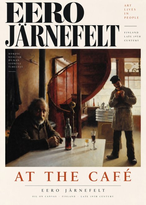 Eero Järnefelt Interior with Two Men No4 - Póster