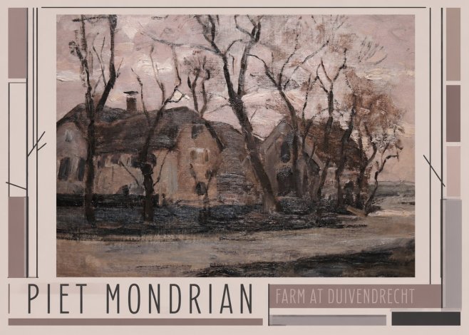 Piet Mondrian Farm at Duivendrecht No1 - Póster