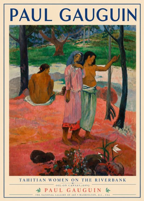 Paul Gauguin Tahitian Women on the Riverbank No4 - Póster