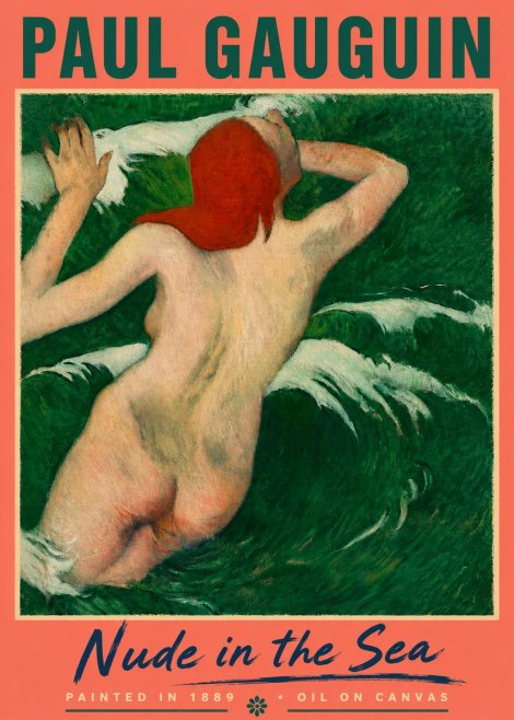 Paul Gauguin Nude in the Sea No5 - Póster