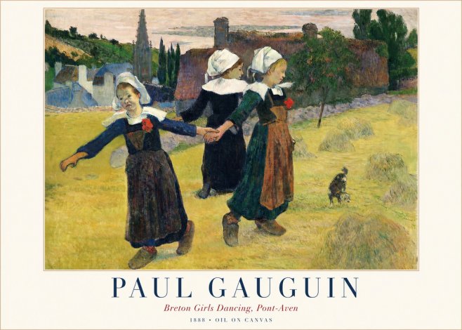 Paul Gauguin Breton Girls Dancing, Pont-aven No1 - Póster