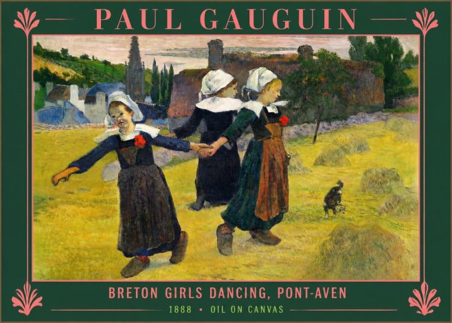 Paul Gauguin Breton Girls Dancing, Pont-aven No2 - Póster