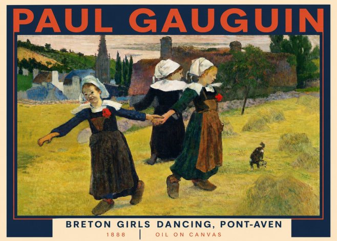 Paul Gauguin Breton Girls Dancing, Pont-aven No3 - Póster