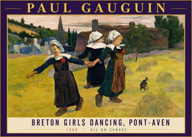 Paul Gauguin Breton Girls Dancing, Pont-aven No4 - Póster