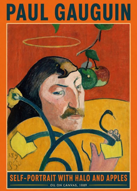 Paul Gauguin Self-portrait with Halo and Apples No2 - Póster