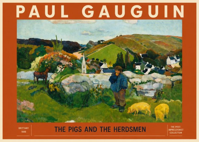Paul Gauguin The Pigs and the Herdsmen No5 - Póster