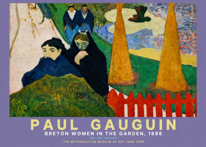 Paul Gauguin Breton Women in the Garden, 1888 No4 - Póster