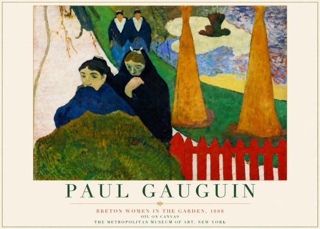 Paul Gauguin Breton Women in the Garden, 1888 No5 - Póster