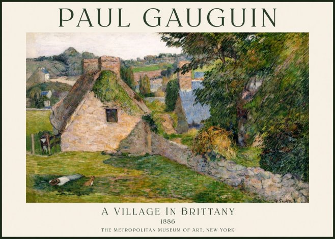 Paul Gauguin A Village in Brittany No1 - Póster