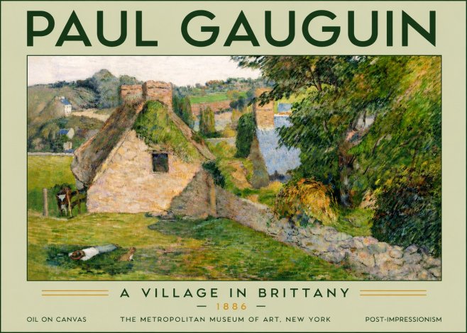 Paul Gauguin A Village in Brittany No6 - Póster