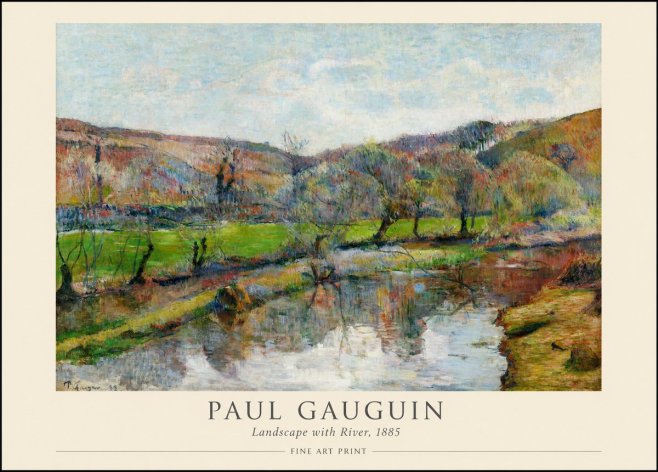 Paul Gauguin Landscape with River, 1885 No1 - Póster
