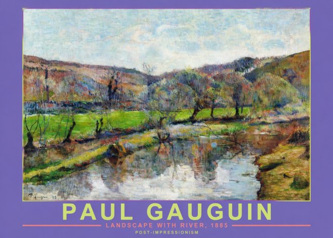 Paul Gauguin Landscape with River, 1885 No2 - Póster