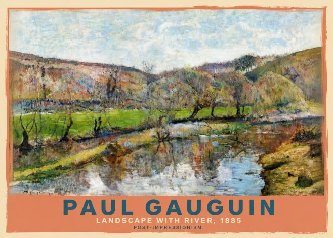Paul Gauguin Landscape with River, 1885 No6 - Póster