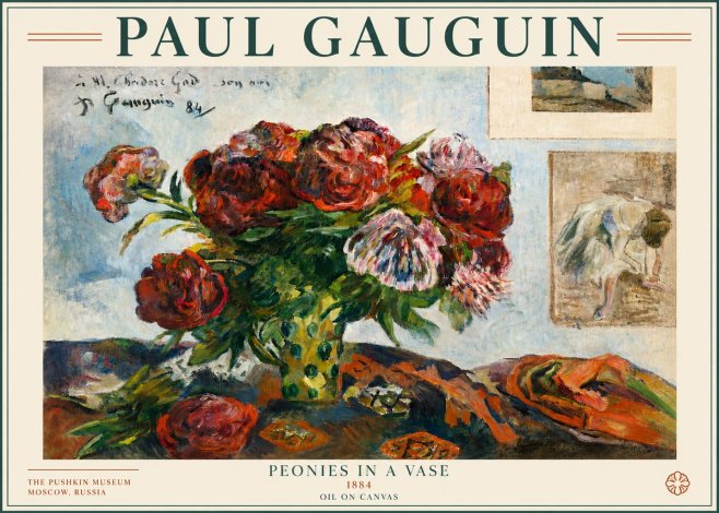 Paul Gauguin Peonies in a Vase No3 - Póster