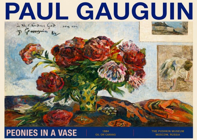 Paul Gauguin Peonies in a Vase No4 - Póster