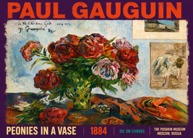 Paul Gauguin Peonies in a Vase No5 - Póster