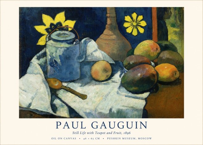 Paul Gauguin Still Life with Teapot and Fruit, 1896 No1 - Póster
