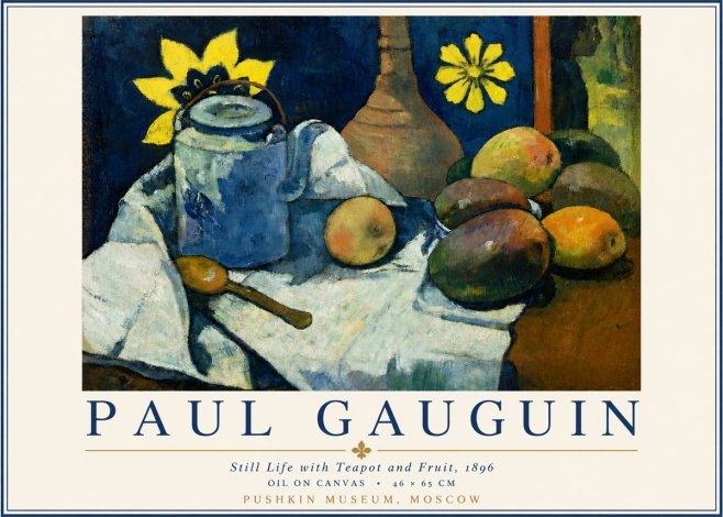 Paul Gauguin Still Life with Teapot and Fruit, 1896 No3 - Póster